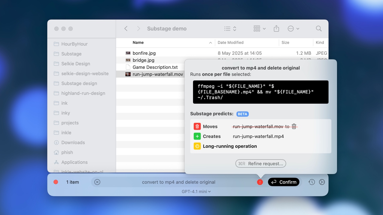 Substage predicting command effects