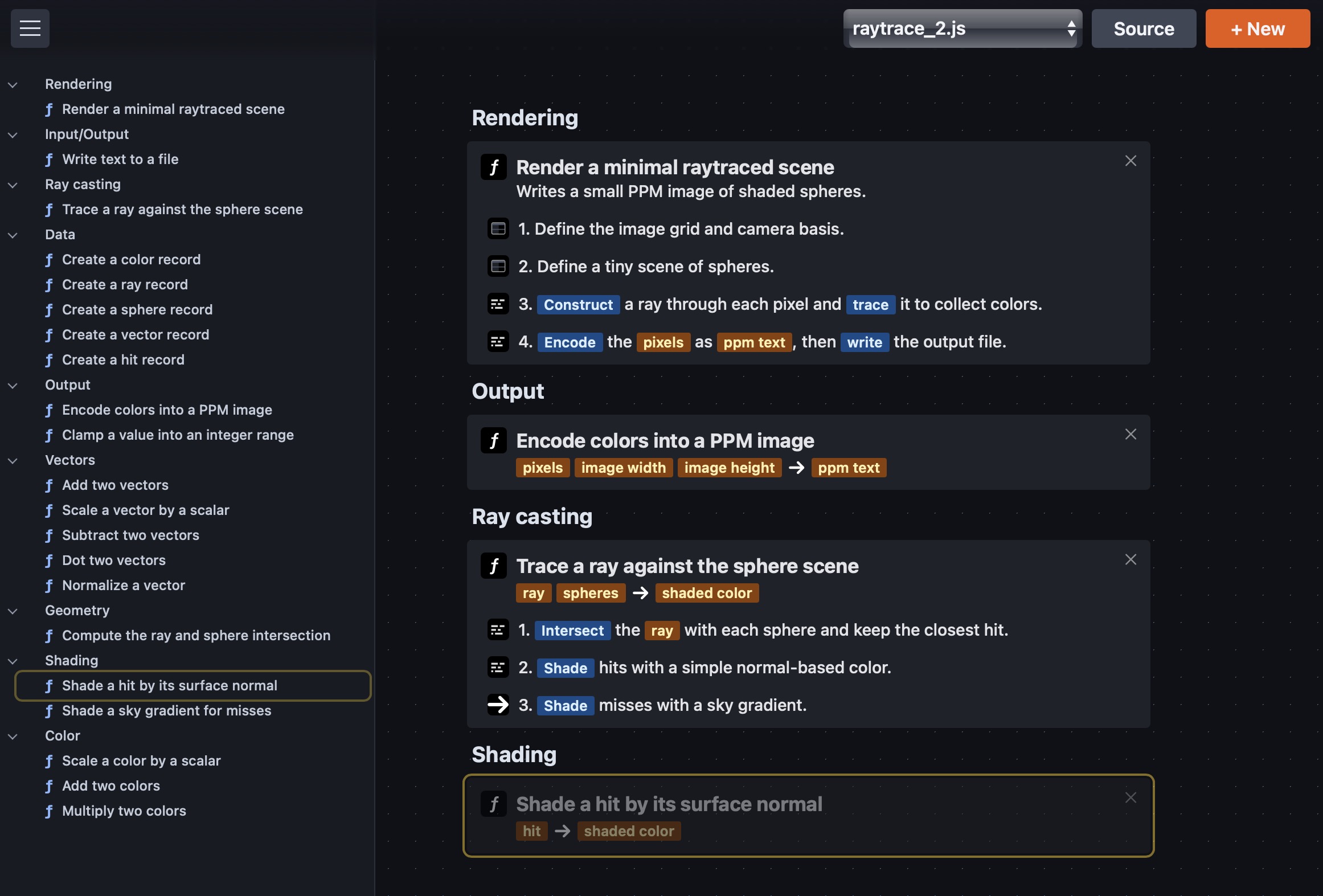 Visual programming screenshot
